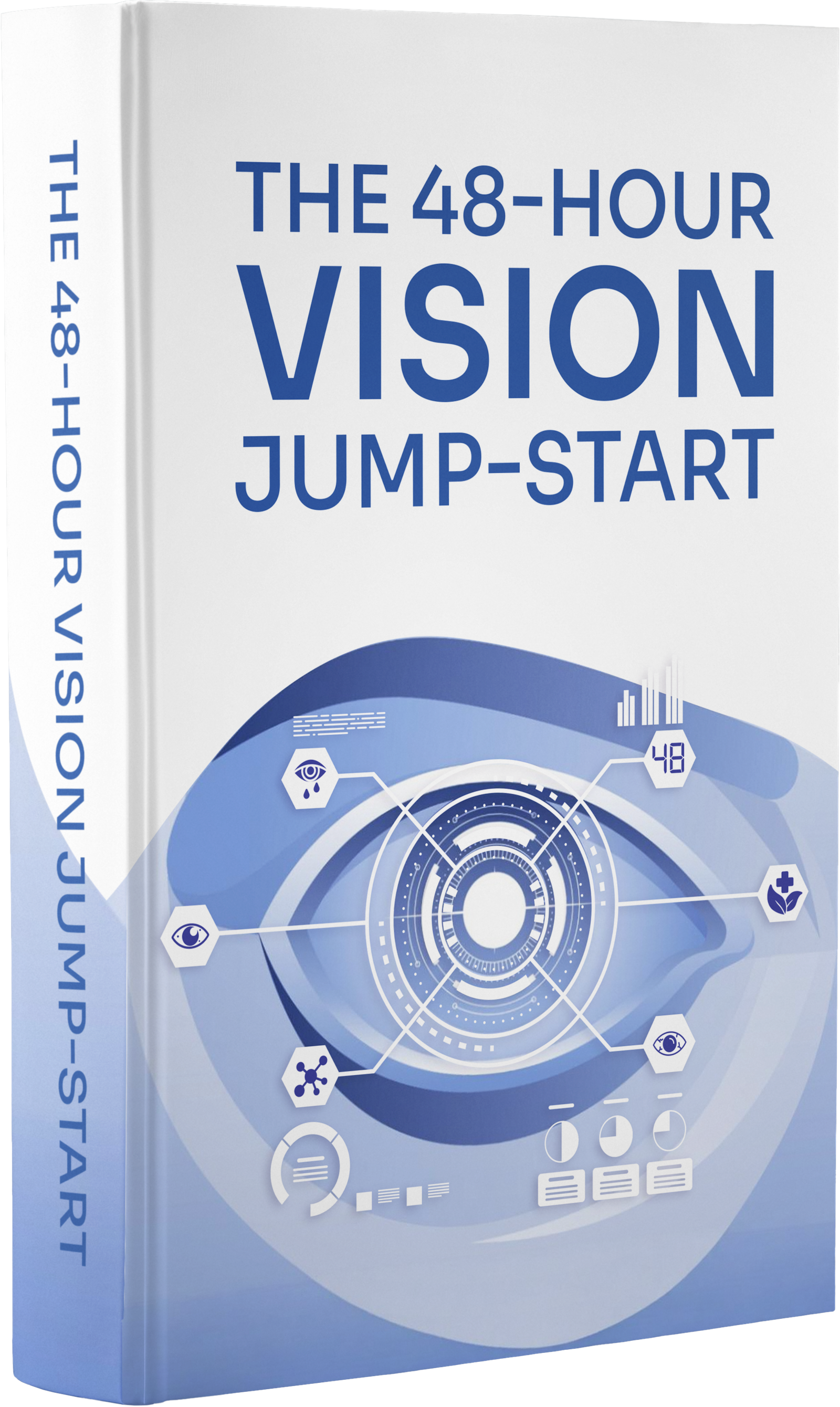 48-Hour Vision Jump-Start digital guide cover. Part of the VisiFlora military-inspired vision system. Free educational bonus for improving vision clarity and eye health naturally.